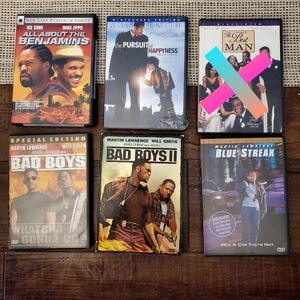 Bad Boys. Bad Boys 2. Blue Streak. All About the Benjamins. Pursuit of Happyness